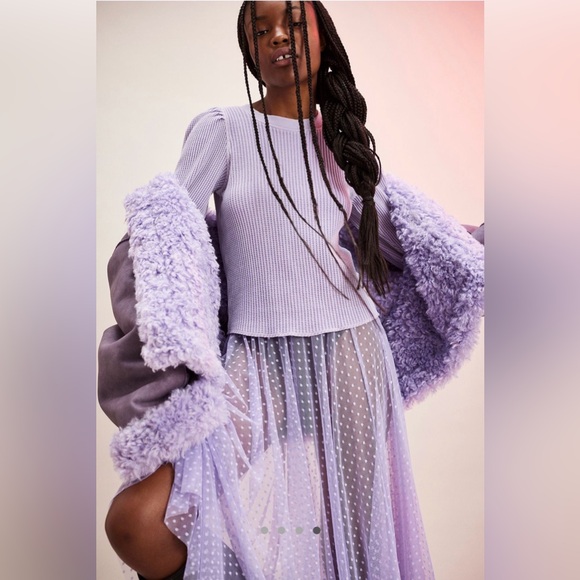 NWT Free People FP One Wesley Thermal Top Sugared Violet - Picture 4 of 6